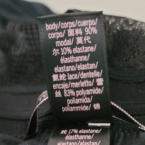 Victoria's Secret Chemise Black Large Adj Strap Lace Racerback Nightie Modal - Picture 7 of 7